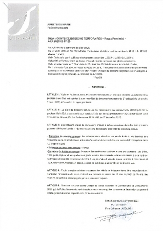 ARR20250307-23 Arrêté d'autorisation d'ouverture d'un débit de boissons église catholique St Laurent - fête paroissiale 13 avril