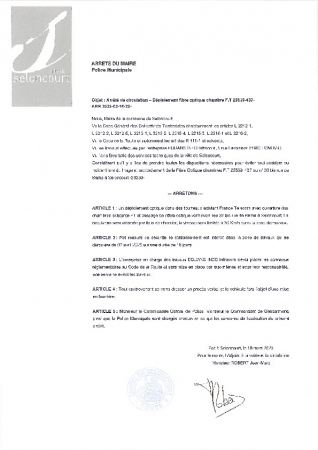 ARR20250318-29 Arrêté circulation pour passage cable fibre optique au 36 bis rue de Berne