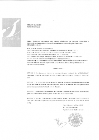 ARR20250402-48 Arrêté de circulation pour travaux - rue dela Pâle - COLAS Franche comté Nord - dépose de repose de bornes plastiques (5)