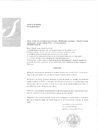 ARR20250402-49 Arrêté de circulation pour travaux - rue dela Pâle - COLAS Franche comté Nord - dépose de repose de bornes plastiques (6)