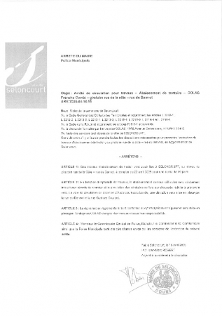 ARR 20250416-55 Arrêté de circulation pour travaux - Abaissement de trottoirs - Rue du Bannot - Colas Franche Comté