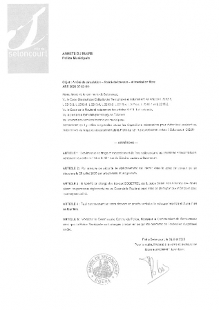 ARR20250703-84 Arrêté de circulation pour travaux rue du Général Leclerc - Société SOGETREL