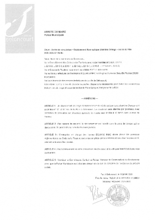 ARR20250716-96 Arrêté de travaux INEO EQUANS tirage fibre optique rue de la Pâle