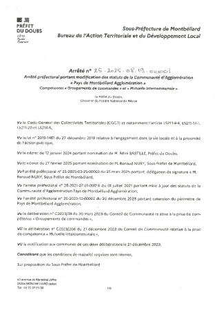 Arrêté portant modification des statuts de PMA