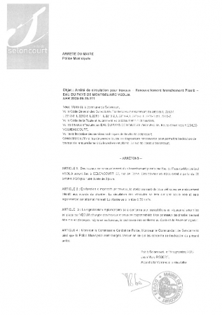 ARR20250919-111 Arrêté travaux - Renouvellement branchement plomb 27 rue de Dasle - Eau Pays de Montbéliard