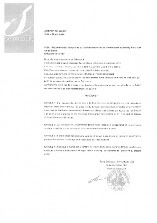 ARR20251013-121 Arrêté municipal interdisant le stationnnement cadre reconstitution judiciaire 23 octobre 2025