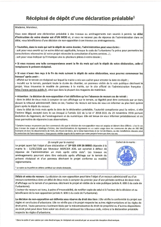 Récépissé de dépot DP 26 00002