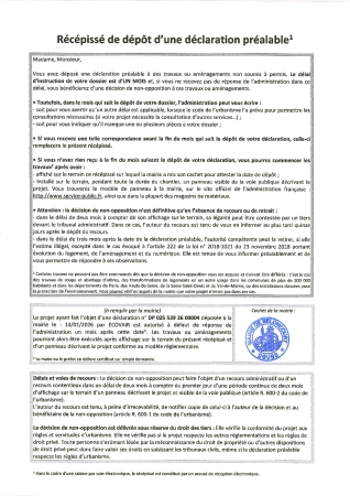 Récépissé de dépot DP 26 00004