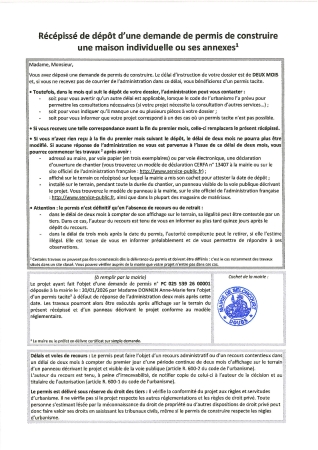 Récépissé de dépot PC 26 00001