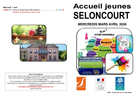 Programme Ados Mercredis Mars avril 2026