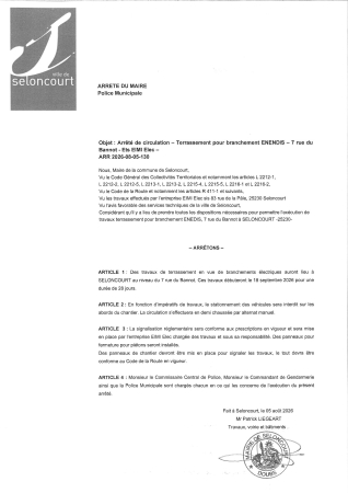 ARR2026-08-05-130 Terrassement pour branchement électrique - Ets EIMI Elec- 7 rue du Bannot