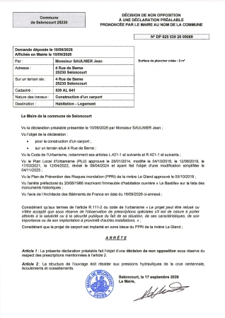 DP 26 00069 SAULNIER Jean