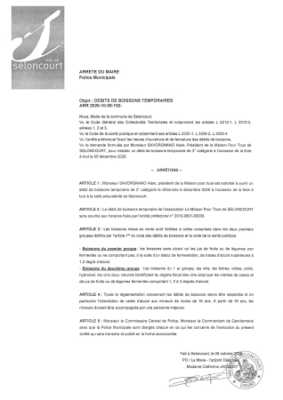 ARR2026-10-08-152 Arrêté débit de boissons temporaire MPT foire à tout le 06 décembre 2026