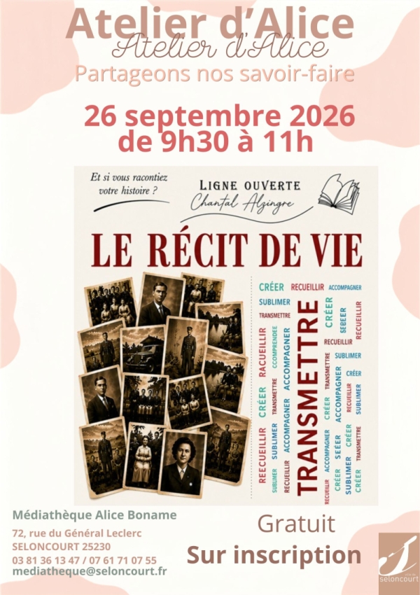 Atelier d'Alice - le récit de vie
