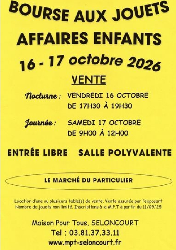 Bourse aux jouets de la MPT