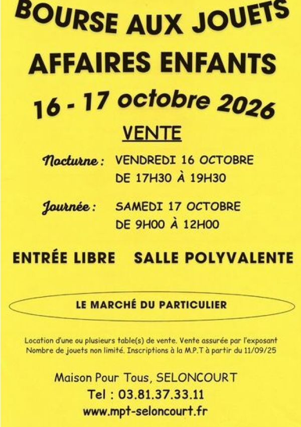 Bourse aux jouets de la MPT